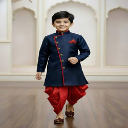 Boys Jute Indo-Western Kurta Dhoti Set